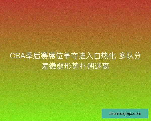 CBA季后赛席位争夺进入白热化 多队分差微弱形势扑朔迷离