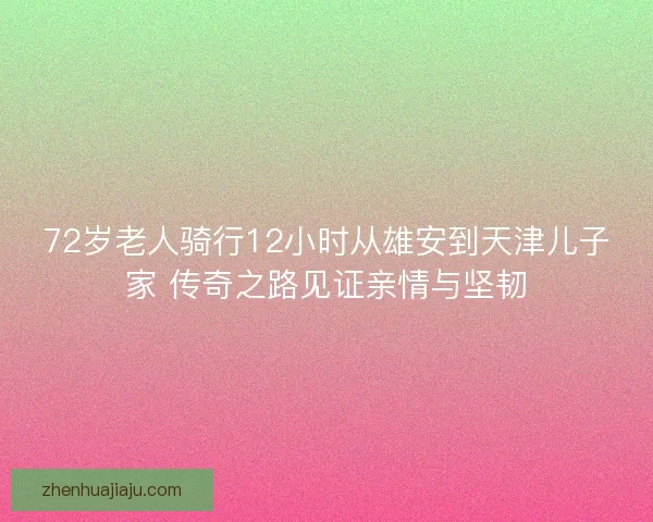 72岁老人骑行12小时从雄安到天津儿子家 传奇之路见证亲情与坚韧 72岁老人骑行12小时从雄安到天津儿子家 传奇之路见证亲情与坚韧