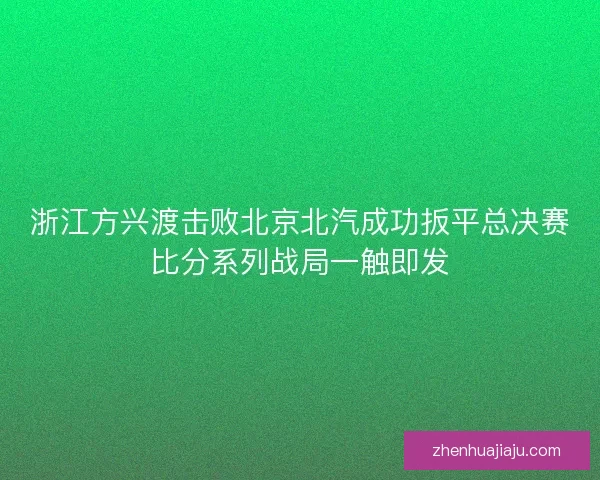浙江方兴渡击败北京北汽成功扳平总决赛比分系列战局一触即发 浙江方兴渡击败北京北汽成功扳平总决赛比分系列战局一触即发