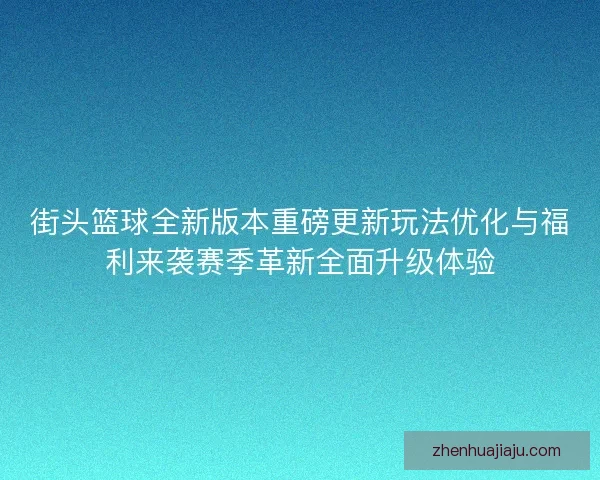 街头篮球全新版本重磅更新玩法优化与福利来袭赛季革新全面升级体验 街头篮球全新版本重磅更新玩法优化与福利来袭赛季革新全面升级体验