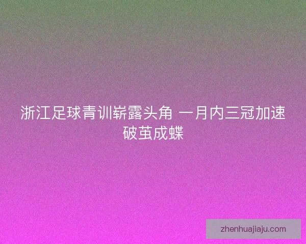 浙江足球青训崭露头角 一月内三冠加速破茧成蝶